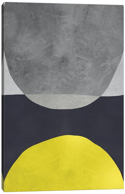 Yellow And Grey VI Canvas Art Print - Pantone 2021 Ultimate Gray & Illuminating