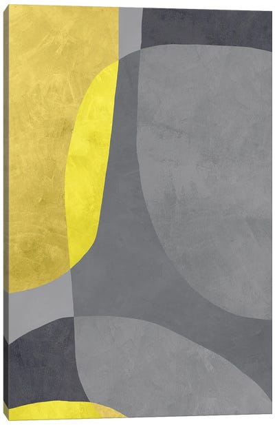 Yellow And Grey VII Canvas Art Print - Pantone 2021 Ultimate Gray & Illuminating