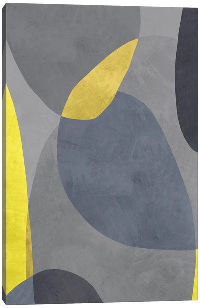 Yellow And Grey VIII Canvas Art Print - Pantone 2021 Ultimate Gray & Illuminating