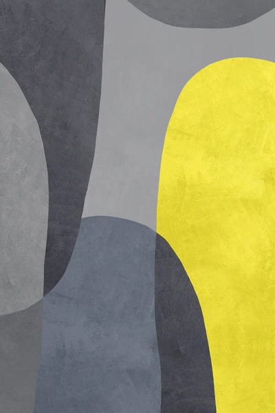 Circular Abstract: Yellow And Grey IX by Danilo de Alexandria