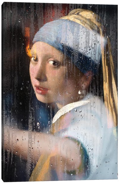 Classic Pop Art I Canvas Art Print - Girl with a Pearl Earring Reimagined