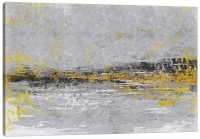Yellow And Grey X Canvas Art Print - Pantone 2021 Ultimate Gray & Illuminating