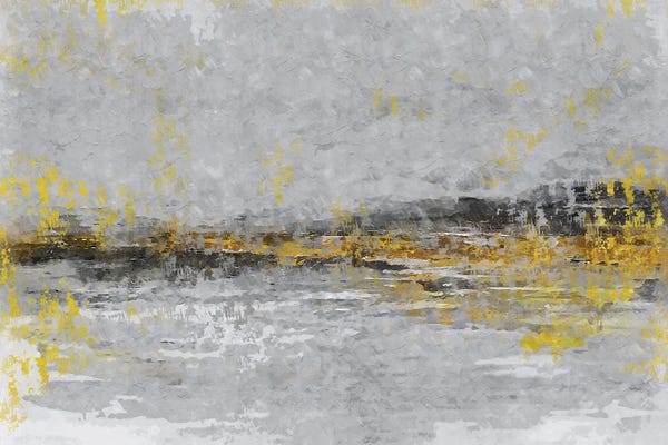 Minimalist Abstract: Yellow And Grey X by Danilo de Alexandria