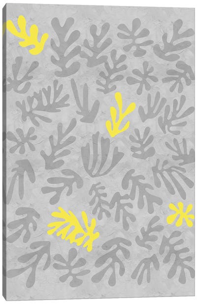 Yellow And Grey XII Canvas Art Print - Pantone 2021 Ultimate Gray & Illuminating