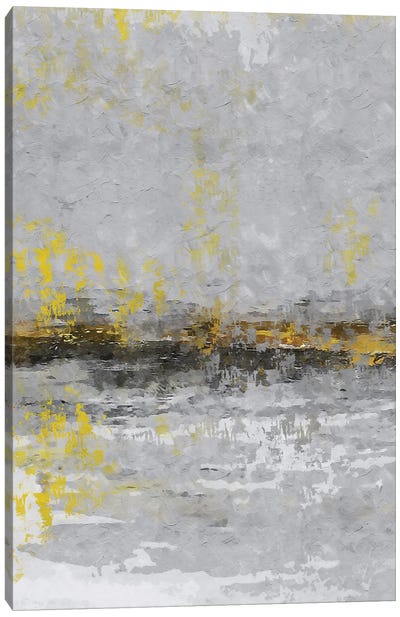 Yellow And Grey XV Canvas Art Print - Pantone 2021 Ultimate Gray & Illuminating