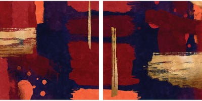 Brush Diptych Red