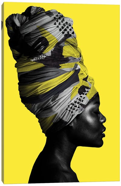 Yellow And Grey XXIV Canvas Art Print - Multimedia Portraits