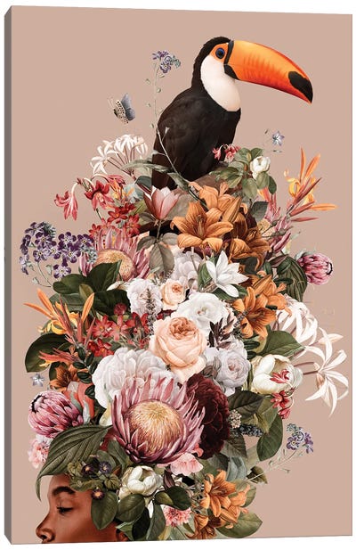 Floral Woman I Canvas Art Print - Toucan Art