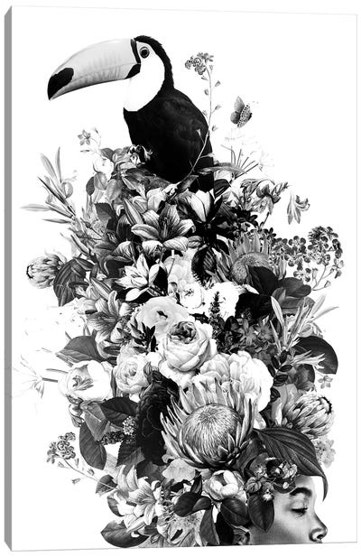 Floral Woman VI Canvas Art Print - Toucan Art