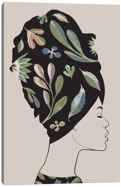 Leaf Woman V Canvas Art Print - African Culture