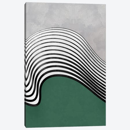 Abstract Shape Green Wave Canvas Print #DLX402} by Danilo de Alexandria Canvas Wall Art