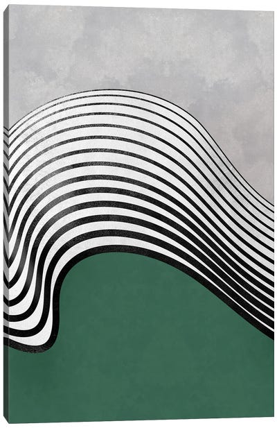 Abstract Shape Green Wave Canvas Art Print - Danilo de Alexandria