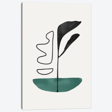 Abstract Shape Green Flower Canvas Print #DLX405} by Danilo de Alexandria Canvas Art Print