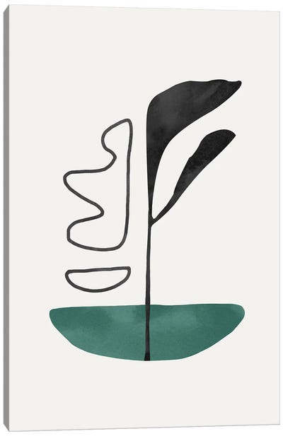 Abstract Shape Green Flower Canvas Art Print - Danilo de Alexandria
