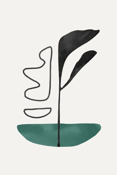 Danilo de Alexandria: Abstract Shape Green Flower by Danilo de Alexandria