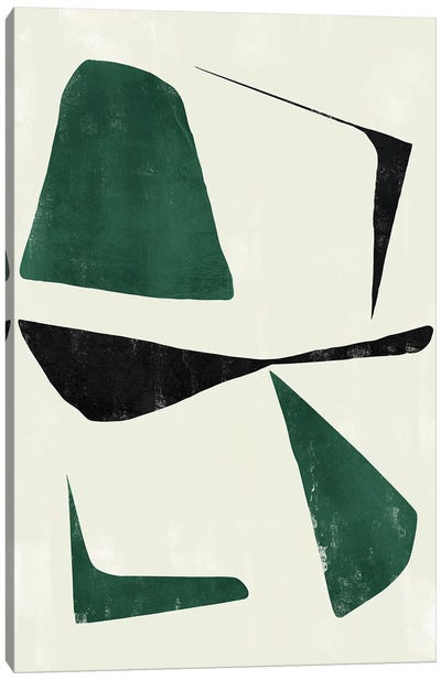 Abstract Shape Green Minimal Canvas Art Print - Danilo de Alexandria