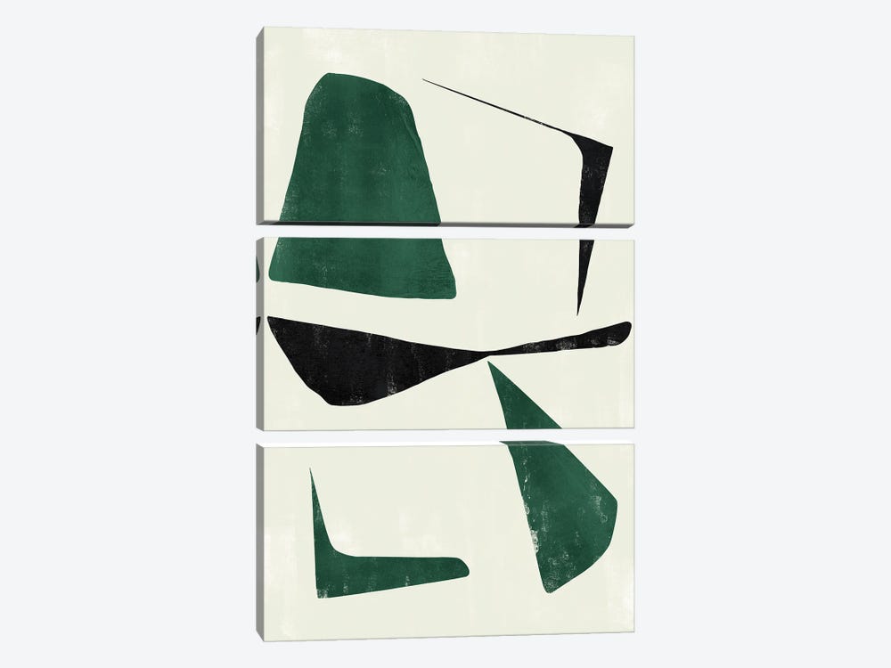 Abstract Shape Green Minimal by Danilo de Alexandria 3-piece Canvas Art