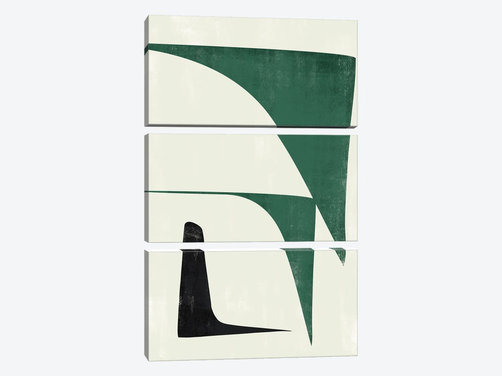 Abstract Shape Green Minimal II by Danilo de Alexandria 3-piece Art Print