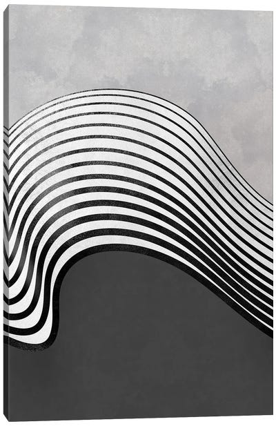 Abstract Shape Black Wave Canvas Art Print
