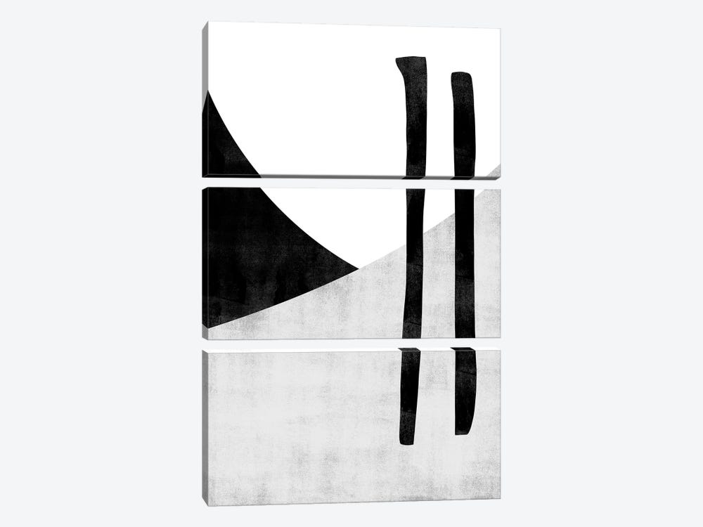 Abstract Shape Black Line by Danilo de Alexandria 3-piece Canvas Art