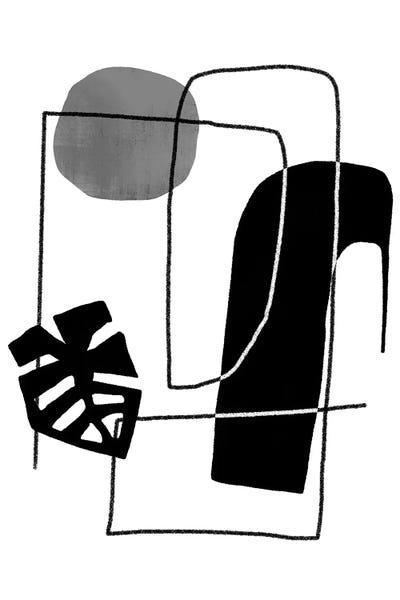 Abstract Shape Black Leaf by Danilo de Alexandria framed wall art