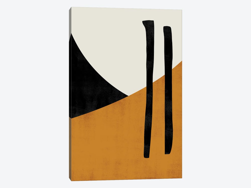 Abstract Shape Ocher Line II by Danilo de Alexandria 1-piece Canvas Art Print