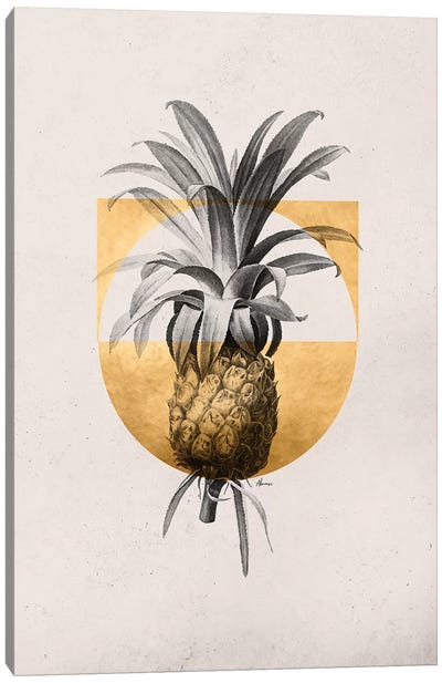 Golden Tropical I Canvas Art Print - Pineapple Art