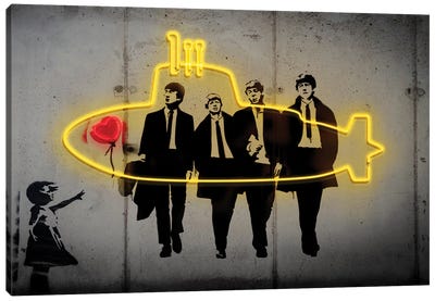Neon for The Beatles Canvas Art Print - Similar to Banksy