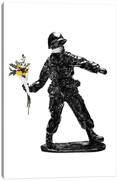 Soldier Street Canvas Art Print - Similar to Banksy