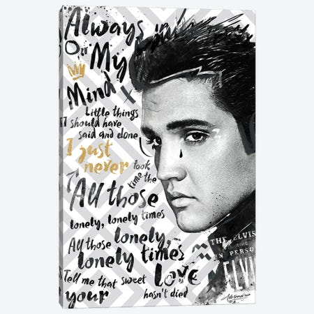 Elvis - Always on my Mind Canvas Print #DLX511} by Danilo de Alexandria Canvas Art