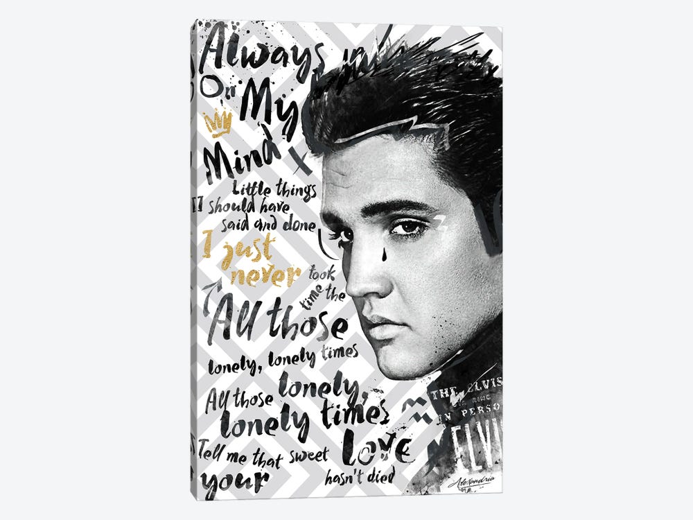 Elvis - Always on my Mind by Danilo de Alexandria 1-piece Canvas Art