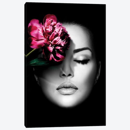 Woman Flower Face Canvas Print #DLX517} by Danilo de Alexandria Canvas Art Print