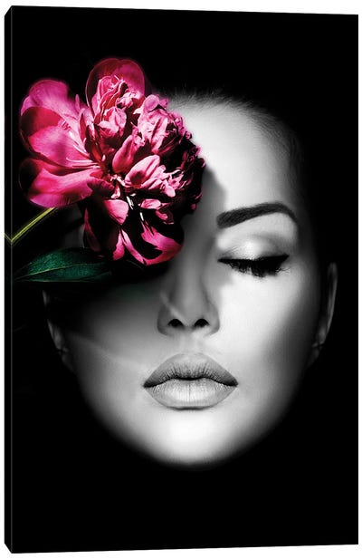 Woman Flower Face Canvas Art Print - Danilo de Alexandria