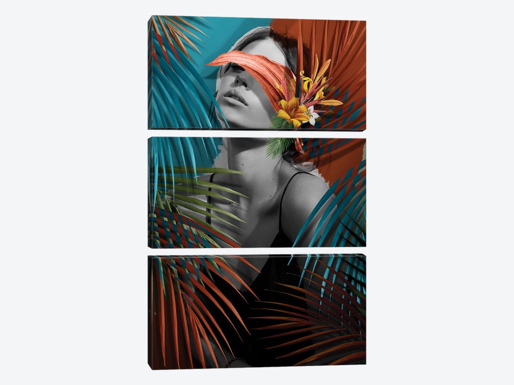 Woman Leaf Colors by Danilo de Alexandria 3-piece Canvas Print