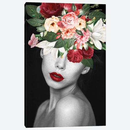 Woman Rose Face Canvas Print #DLX519} by Danilo de Alexandria Canvas Art