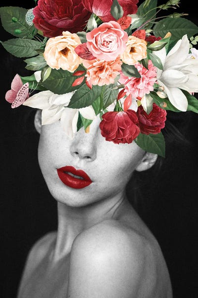 Butterflies and Flowers: Woman Rose Face by Danilo de Alexandria
