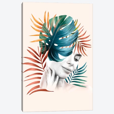 Woman Leaf Colos Canvas Print #DLX524} by Danilo de Alexandria Canvas Artwork