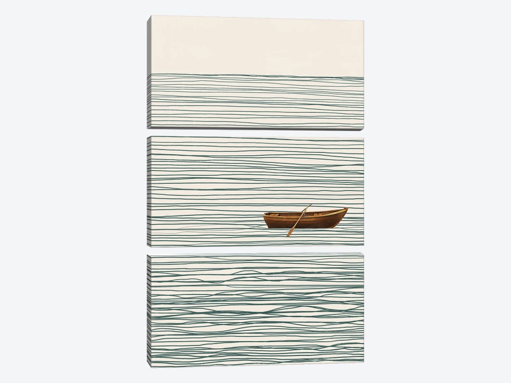 Abstract Minimal Boat III by Danilo de Alexandria 3-piece Canvas Art Print
