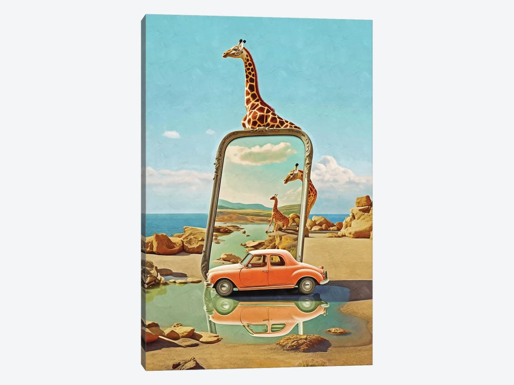 Surrealism Car And Giraffes by Danilo de Alexandria 1-piece Art Print