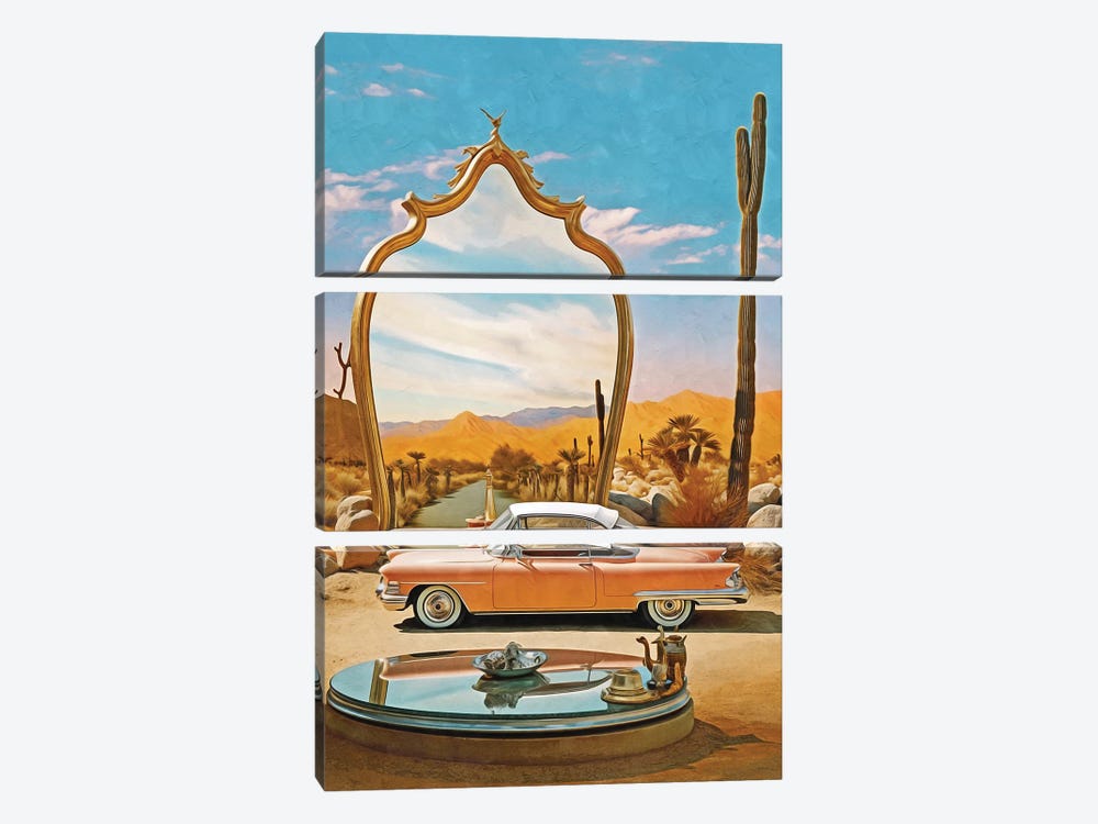 Surrealism Car And Mirror II by Danilo de Alexandria 3-piece Canvas Artwork