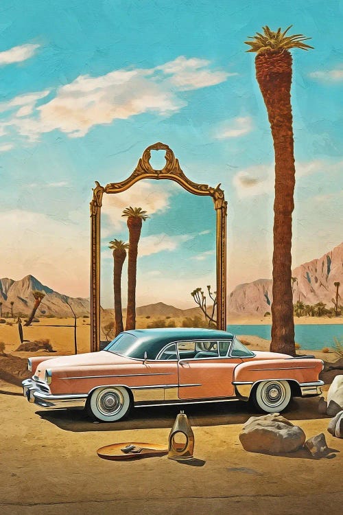 Surrealism Car And Mirror