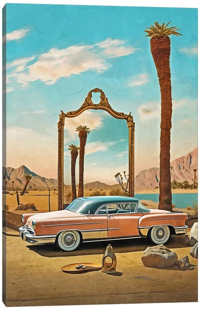 Surrealism Car And Mirror Canvas Art Print - Danilo de Alexandria