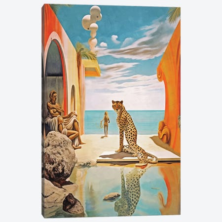 Surrealism Cheetah And Nudism Canvas Print #DLX700} by Danilo de Alexandria Art Print