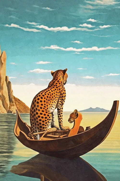 Surrealism Cheetah In The Boat by Danilo de Alexandria wall art