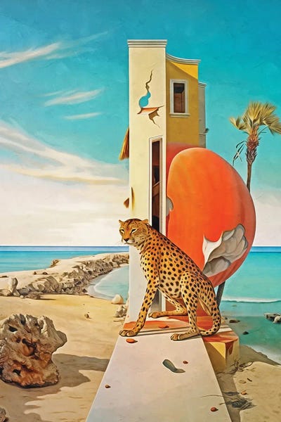 Surrealism Cheetah On The Wall