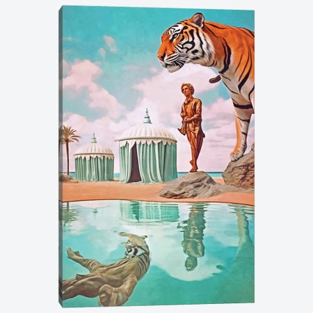 Surrealism Tigers One Canvas Print #DLX705} by Danilo de Alexandria Canvas Wall Art
