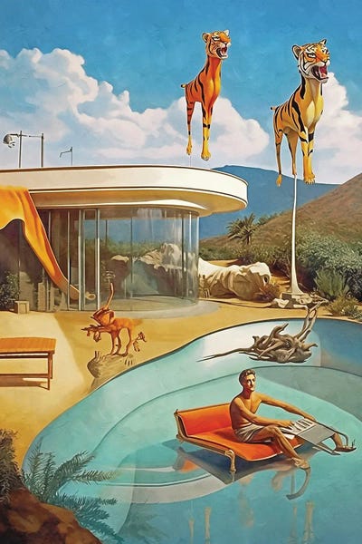 Tigers: Surrealism Tigers Two by Danilo de Alexandria