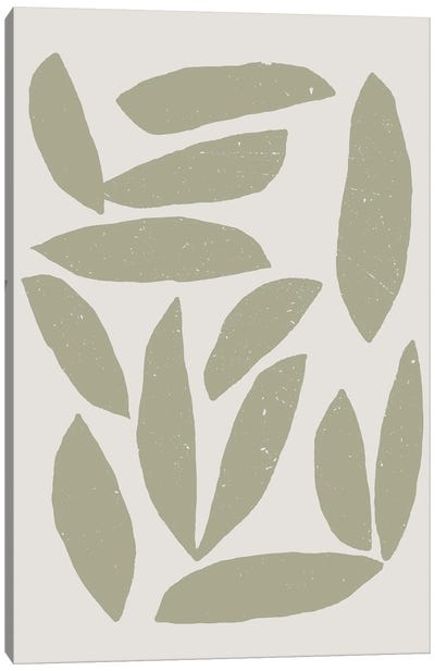 Abstract Green IX Canvas Art Print - Leaf Art