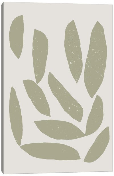 Abstract Green X Canvas Art Print - Leaf Art