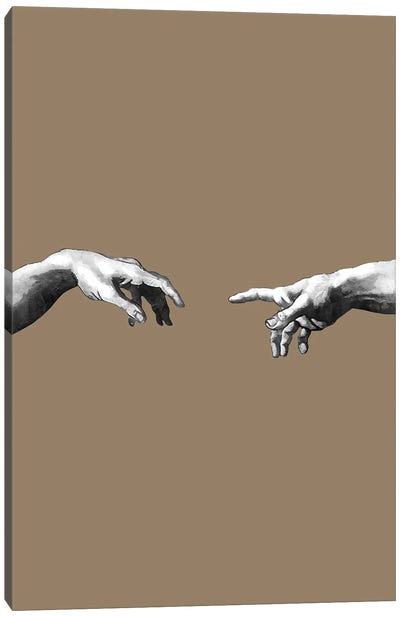 Touch Nude Canvas Art Print - Hands